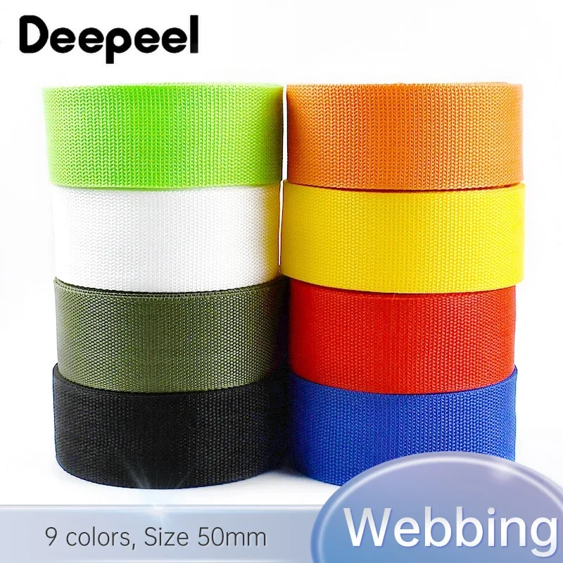 

10Meters 50mm Polyester Webbing Nylon Ribbon Braided Tape Backpack Strap Belt Garment Outdoor Bag Band Shoes Sewing Accessories