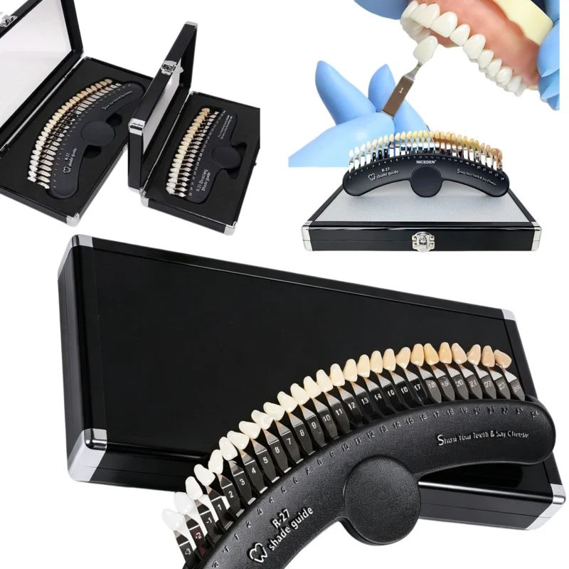 치과용 치아 색상 20/27가지 색상 치아 미백 3D 색상표 비교 거울 치과의사 치..