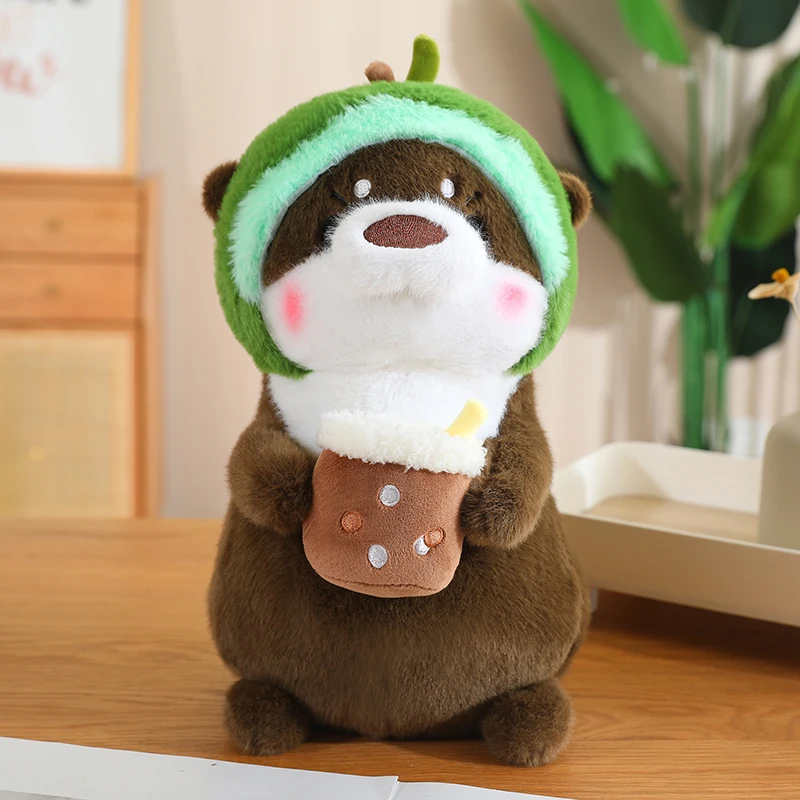 thumbnail image 1 of Peluche de nutria kawaii, adorable nutria que se convierte en dinosaurio, conejo, unicornio, muñeco de peluche, almohada de animal de dibujos animados suave, regalo de cumpleaños, 1 of 5