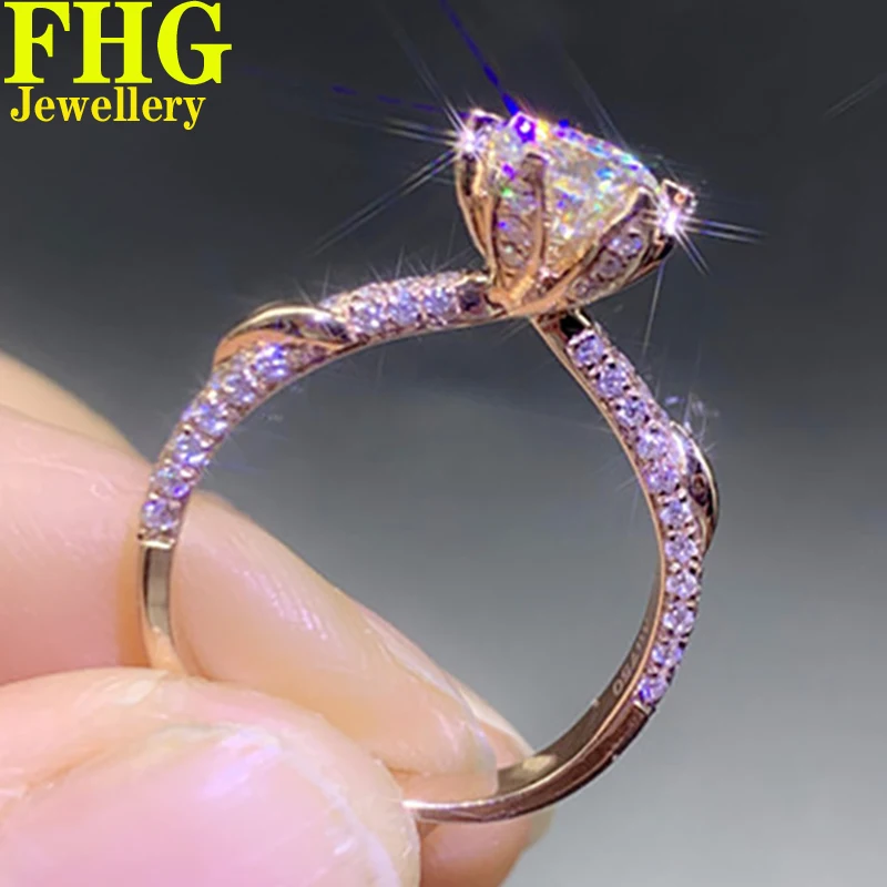 

1 2 3 4 5 Carat Solid Au750 18K Rose Gold Ring DVVS Moissanite Diamonds Round Wedding Party Engagement Anniversary Ring