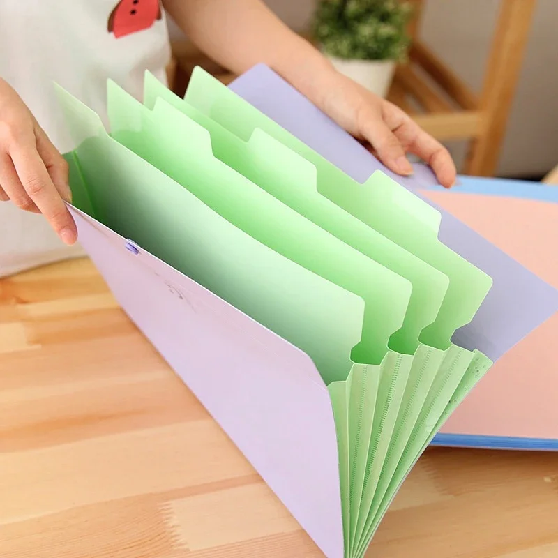 Organ Folders Documents A4 Budget Planner Envelope Large Capacity Five Layer Layered Label for Office School Supplies Stationery