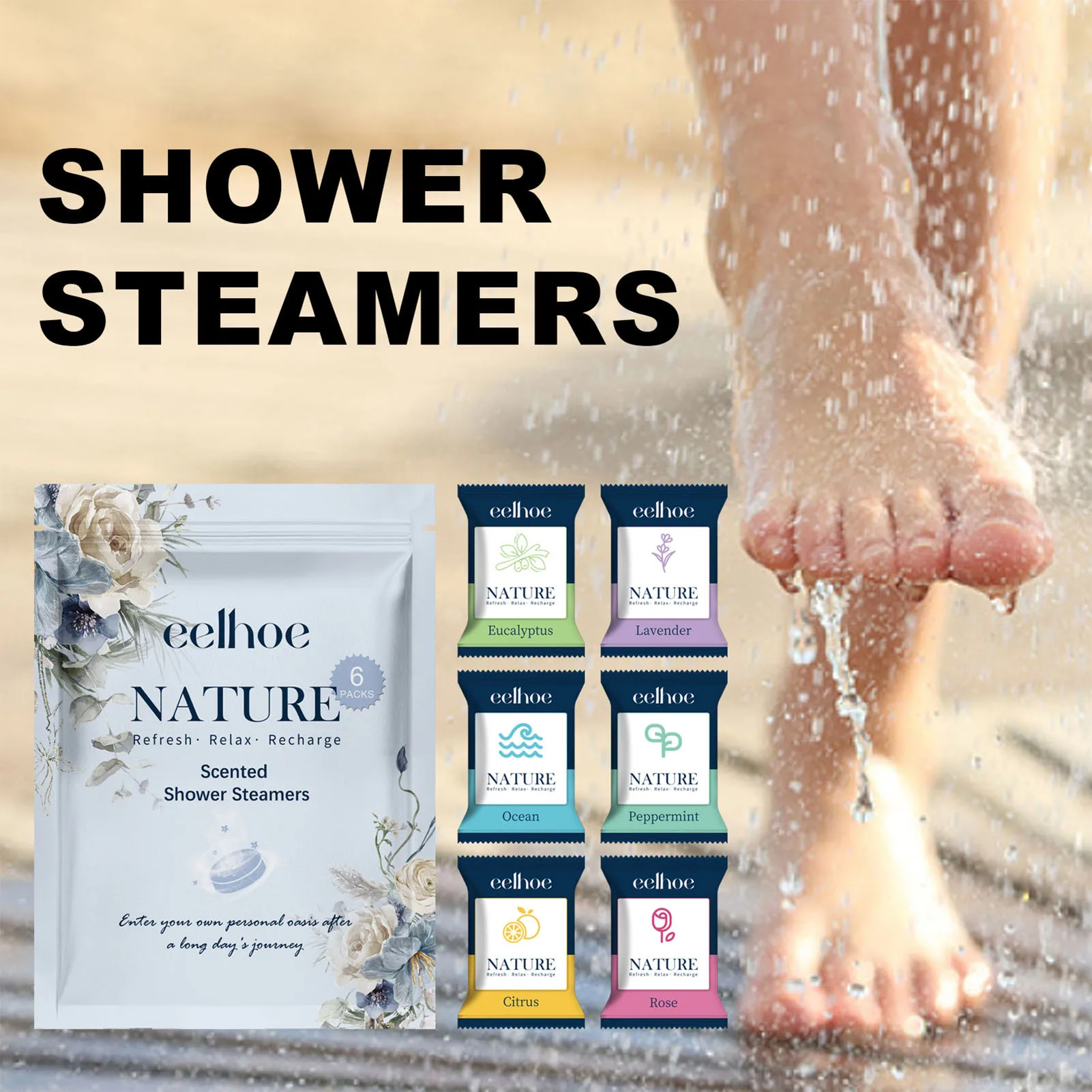 Aromatherapy Shower Steamers Long-lasting Fragrance Nighttime Shower Tablets Bath Bombs n Women Stress Relief And Relaxation 6