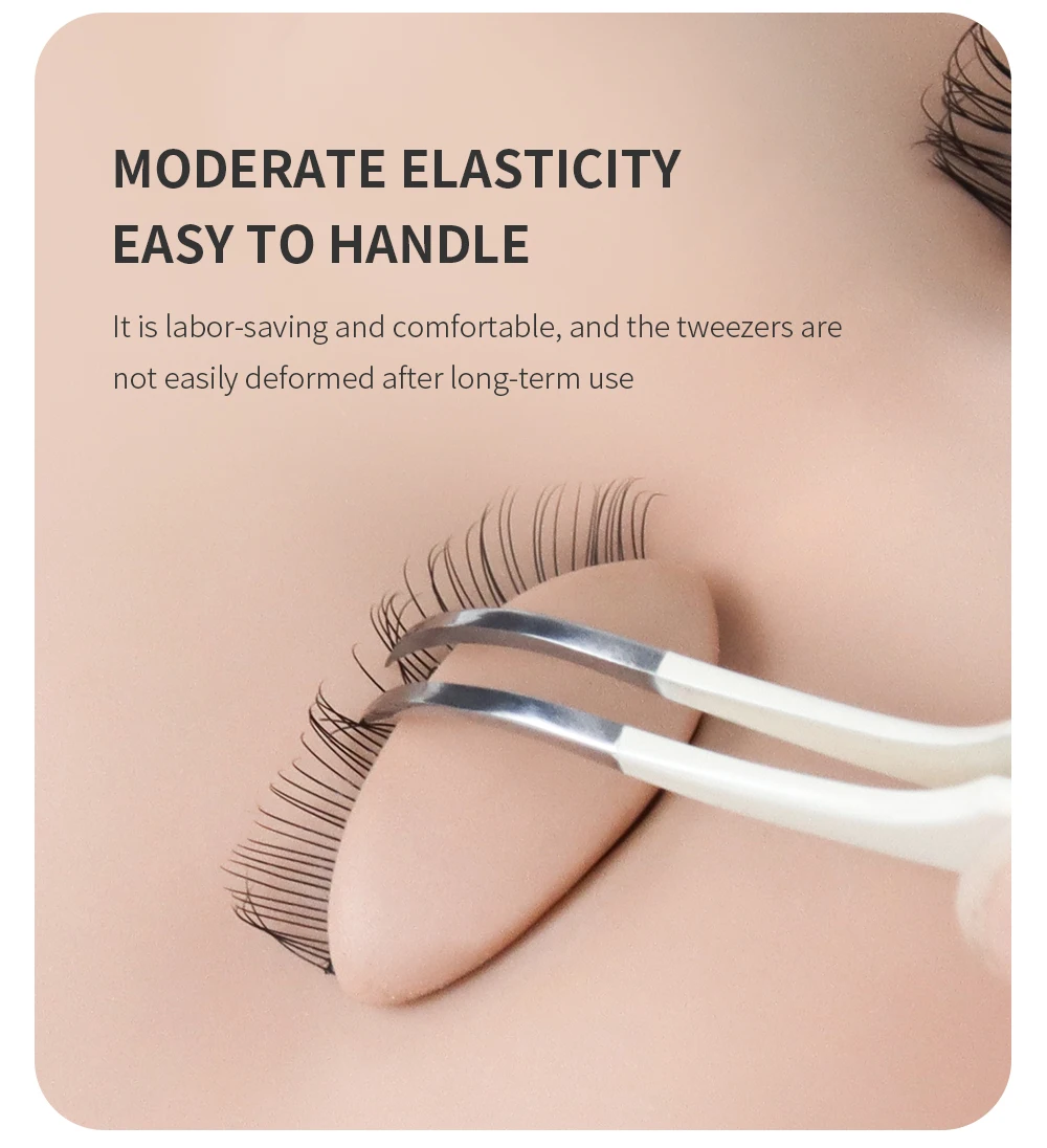 ANNAFRIS Edelstahl Hochpräzise Pinzette für falsche Wimpern, gerade, gebogene Pinzette mit spitzer Spitze, Wimpernverlängerung, Make-up-Tools – Detail 6