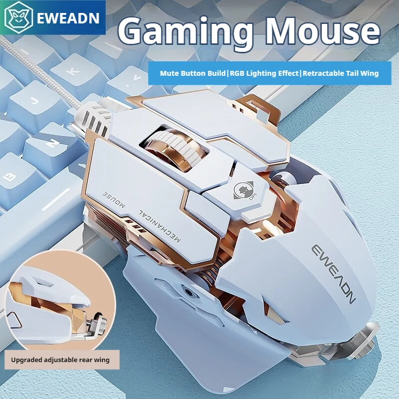 USB Wired Gaming Mouse Silent or audible optional Buttons Macro Function Keys for desktop laptop computer school EWEADN G5 gaming mouse
