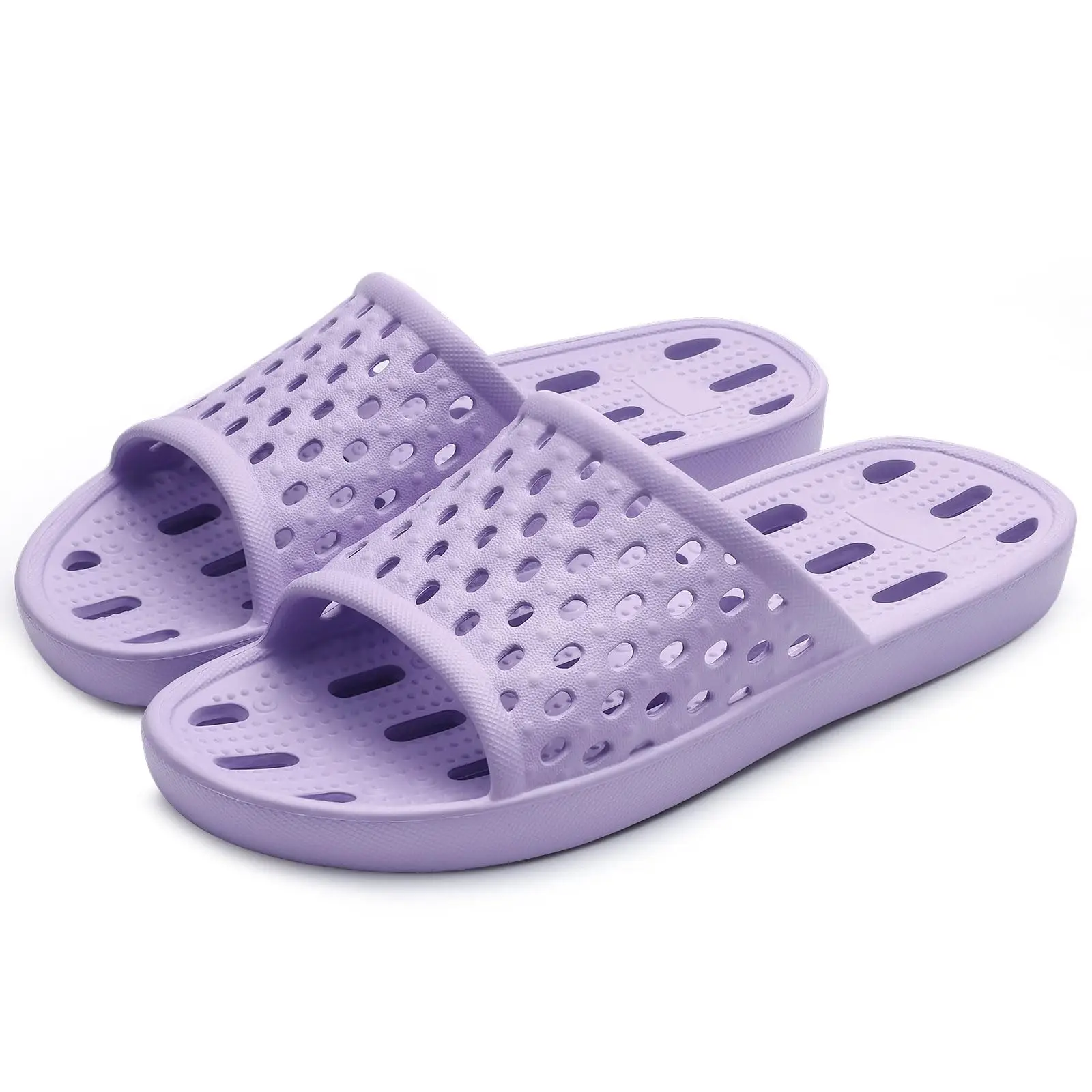 Shevalues Leichte Damen-Duschpantoffeln, flache Slip-On-Hausschuhe, schnell trocknende Duschpantoffeln, rutschfeste Poolsandalen für das Fitnessstudio – Detail 11