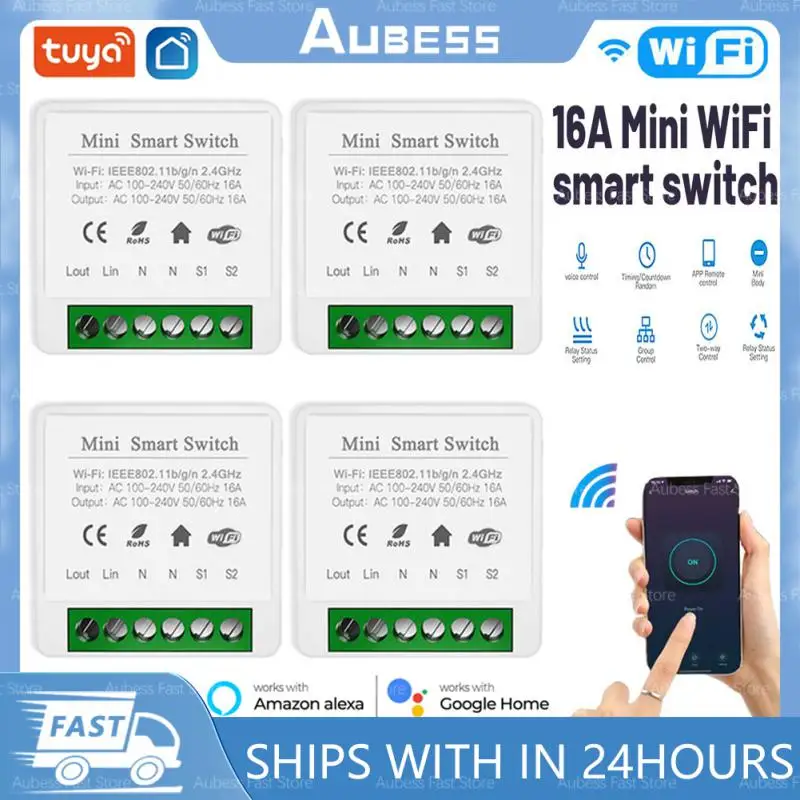 

16A MINI Tuya Wifi Smart Switch Supporte 2way Control Timer Wireless Switches Smart Home Automation Compatible Alexa Google Home