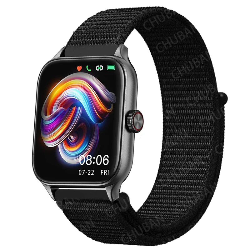 Sport Nylon Loop Bracelet Strap, 22mm or 20mm, Compatible with Popular Smartwatches