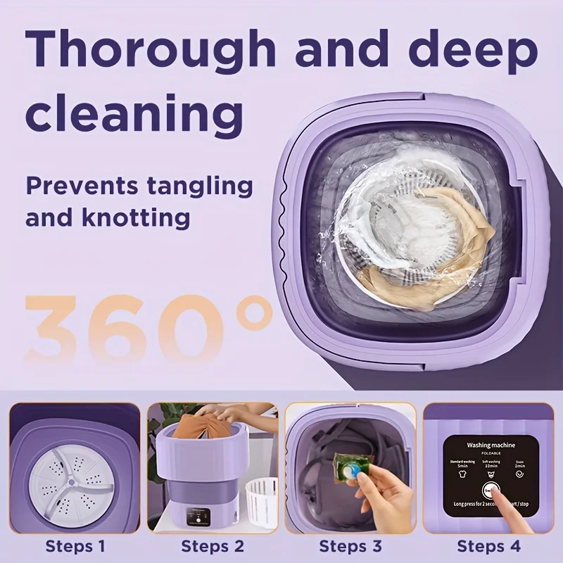6.5L Mini Portable Washing Machines Folding Laundry Machine Wash and Spin  Dry Compact Clothes Washer Travel Home-appliance - AliExpress