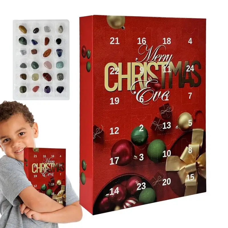 

24 Days Natural Crystals Count Down To Christmas Calendar With Mineral Crystals Christmas Gifts For Birthday Party School Prizes