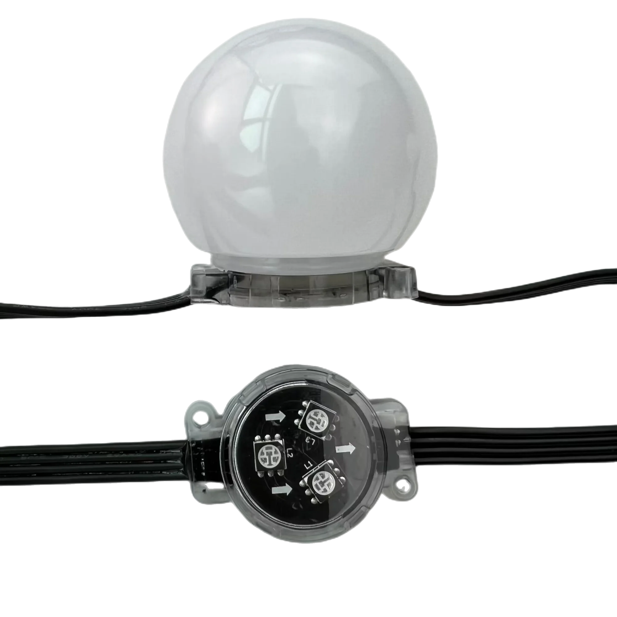 어드레서블 RGB 픽셀 모듈, WS2818 DC12V, IP68, 50mm 프로스트 커..