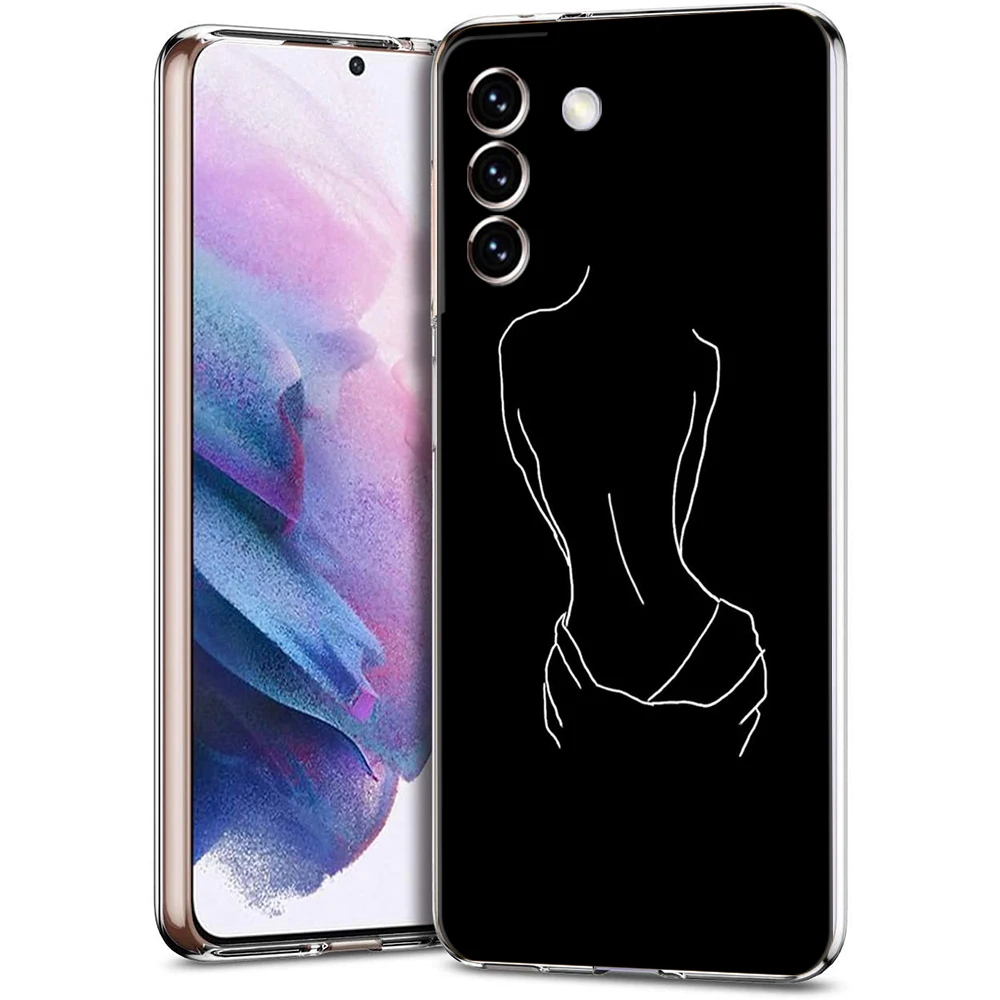 Abstrakte Linie sexy Paar Körper Fall für Samsung S24 S23 S22 S20 S21 Fe Ultra S24 S23 S10 S10E S9 S8 plus 5G Telefon Shell Capa Tasche – Detail 5