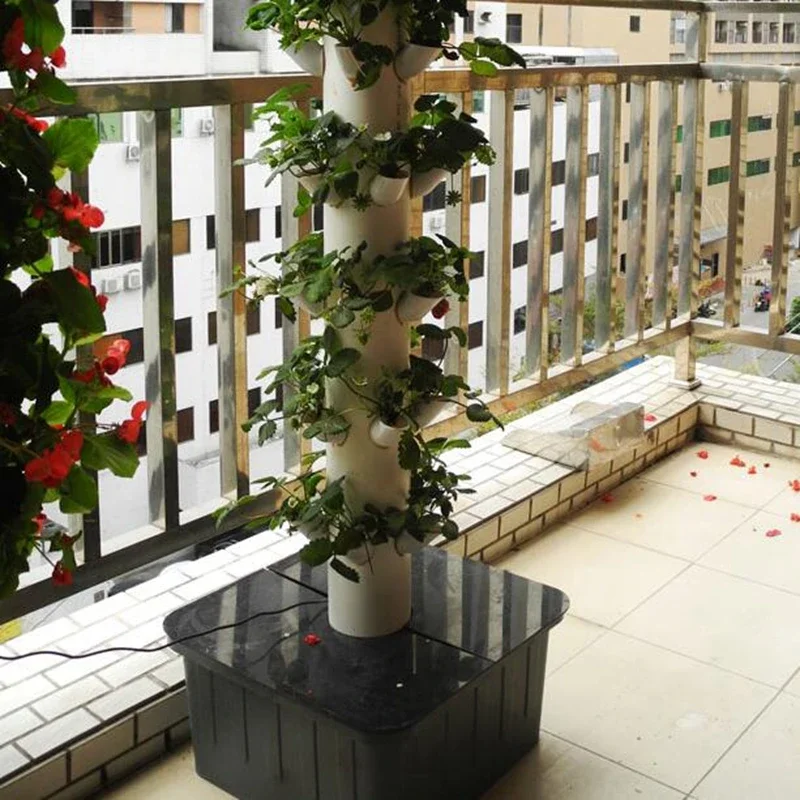 DIY Hydroponic Colonization Cups PP Balcony Dimensional Planting Column Overlapping Detachable Soilless Cultivation Equipmen
