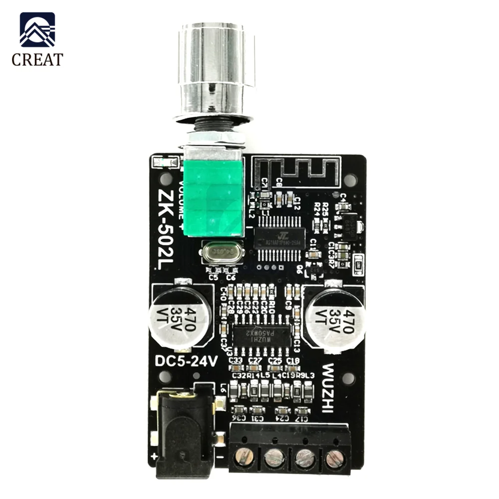 Walfront ZK-502L Bluetooth 5.0 Stereo Audio Amplifier Board - 50W Dual Channel Digital Power Amp Module