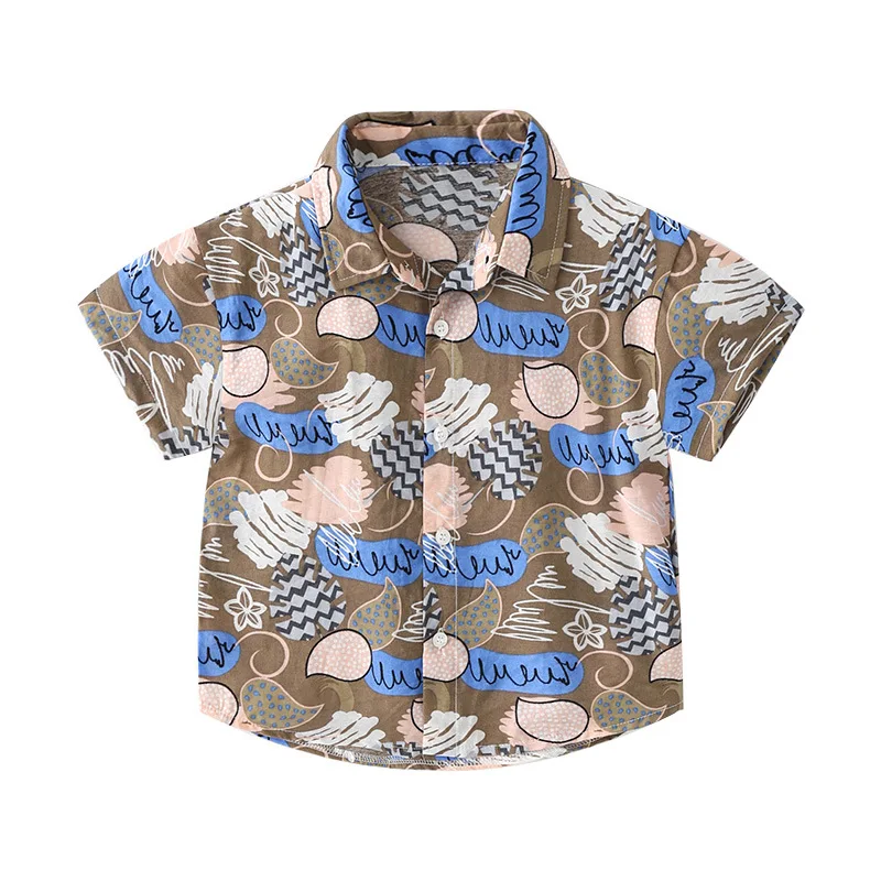 Beach Boys Shirts Toddler Cotton Kids Tops Summer Hawaii Style Children's Clothes