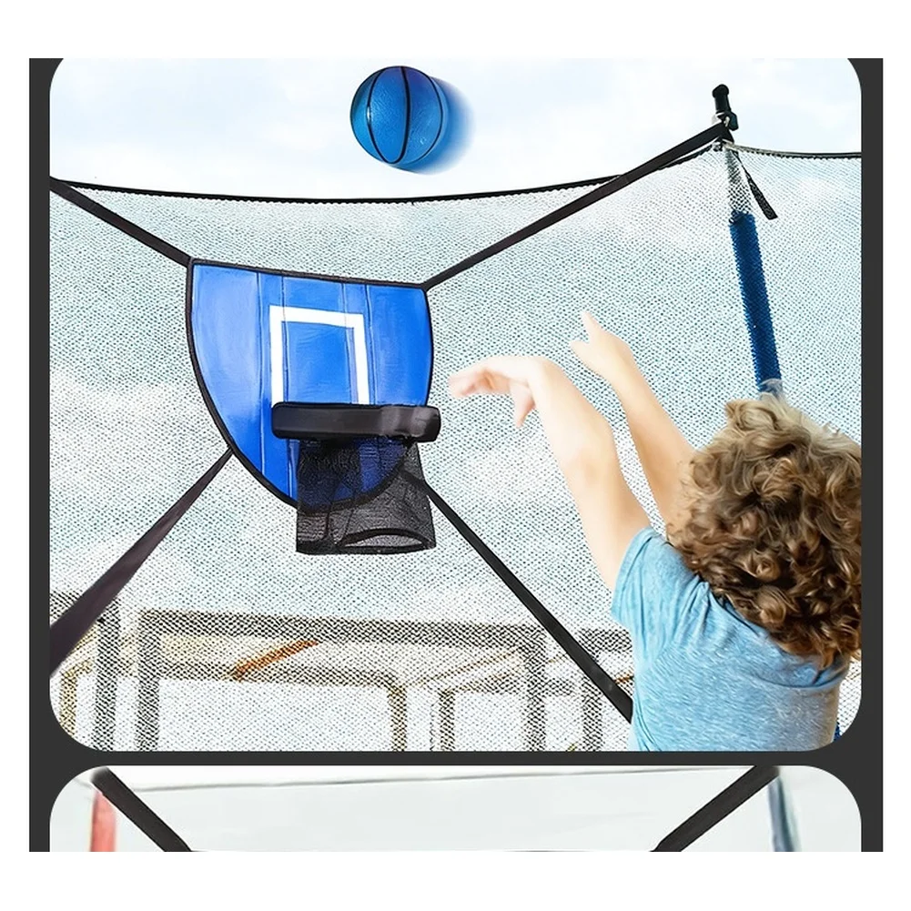 Wall Mounted Door Basketball Hoop Indoor Set for with Pearl Cotton Cushion and Oxford Cloth Cover Includes Foam Basketballs