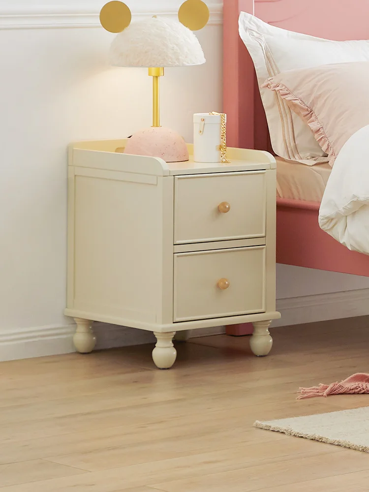 1 American children's bedside table mini simple solid wood storage locker