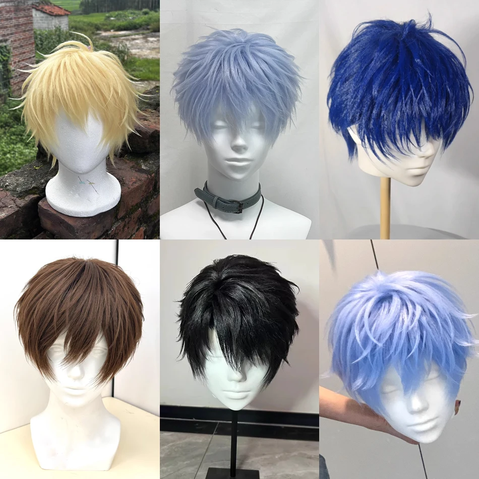 Anime Synthetic Hair wig Cosplay Wig Short Personification Cos Cute Lovely Pink Wig Wavy Curls Party Synthetic Hair with Bangs - 2