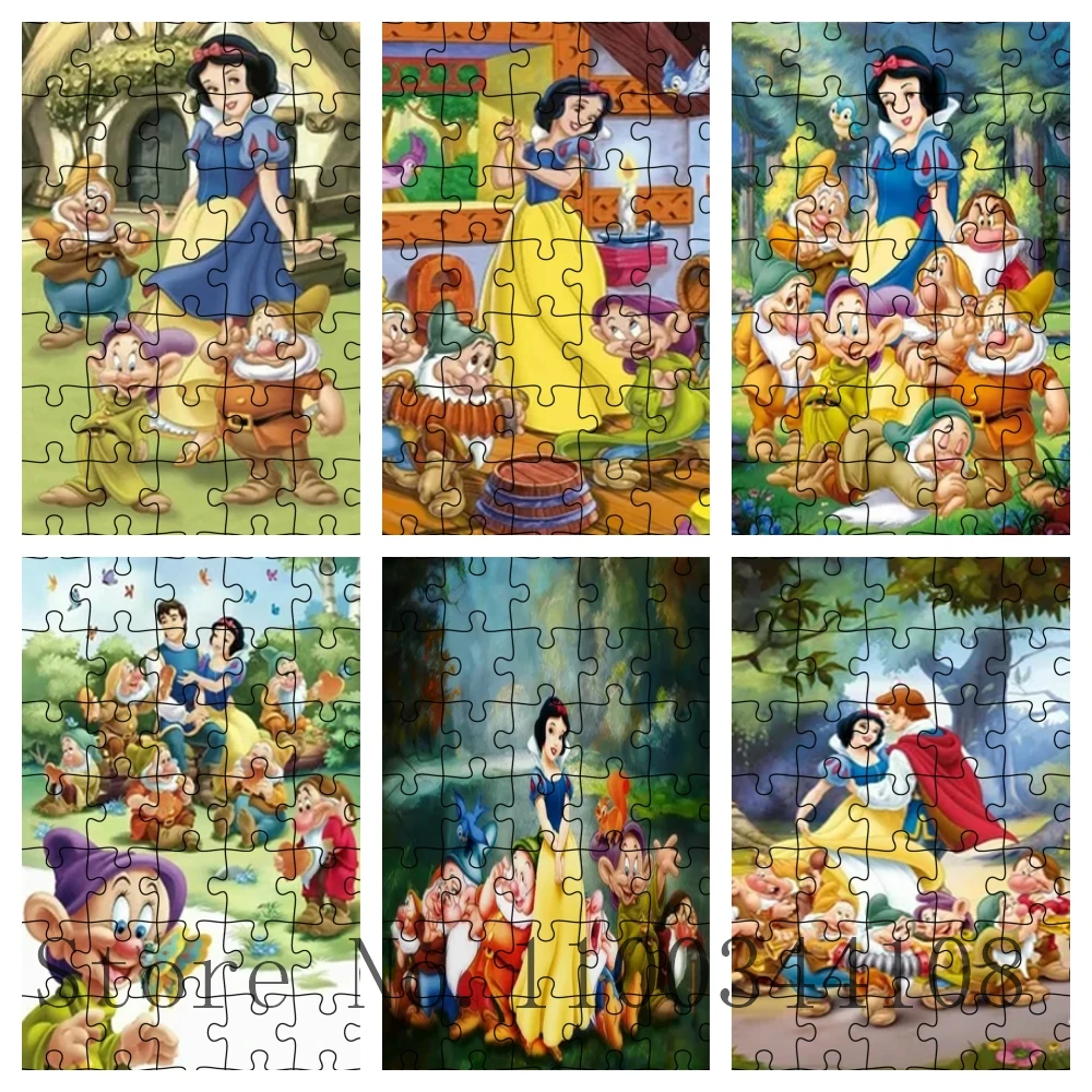 

Disney 35 Mini Pieces Puzzle Cartoon Character Snow White and The Seven Dwarfs Jigsaw Puzzle for Kids Educational Toys Fun Games