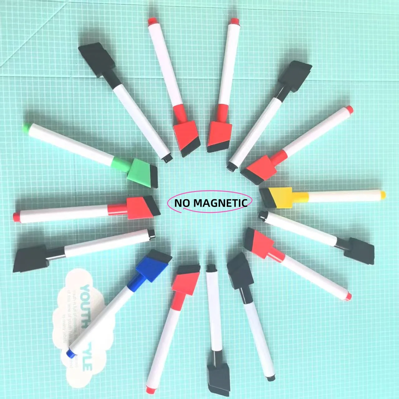Oblique Angle Caps Whiteboard Dry Erase Markers 5pcs/Bag