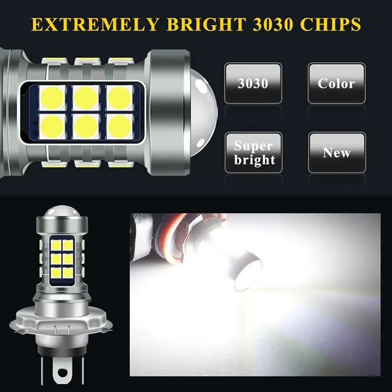 LED Light LED Bulb Fog and Headlight Bulbs 2pcs H8 H11 LED Car Fog Lamp H7 9005 HB3 9006 HB4 H9 H8 Bulbs Auto Anti Fog Lamps Car Driving Running Light DRL 12V