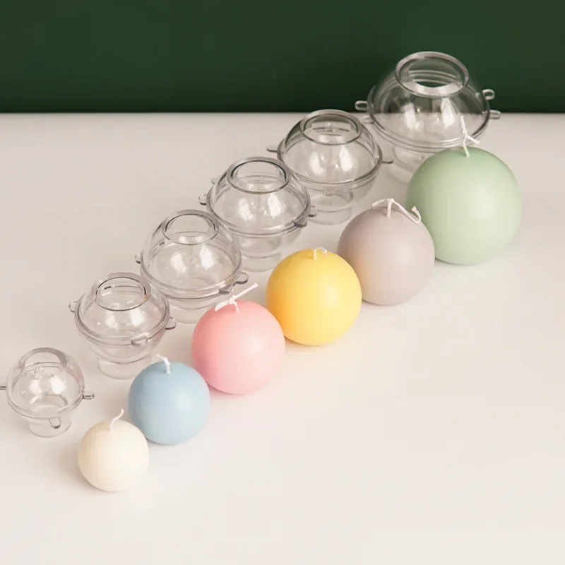 3D Spherical Series Candle Plastic Molds DIY Handmade Aromatherapy Candle Making Supplies PC Acrylic Mold Kit Home Craft Gift