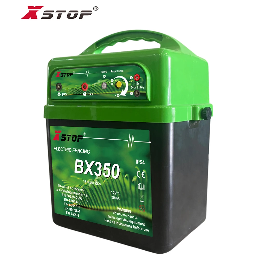 12V Solar Powered Electric Fence Energizer For Cattle, Horse, Sheep, Pig And Bear Electric Fence