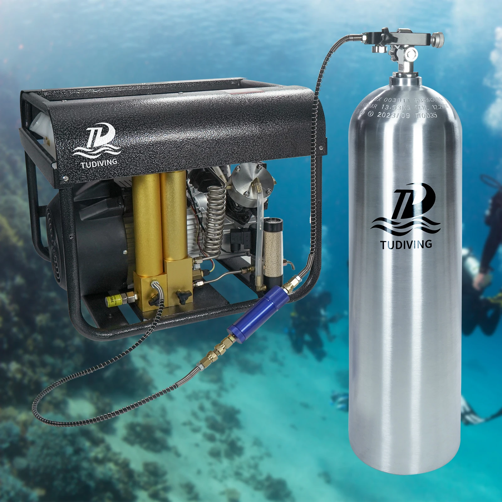 高圧スキューバダイビングエアボトルTUDIVING-12L,ボトルバルブ