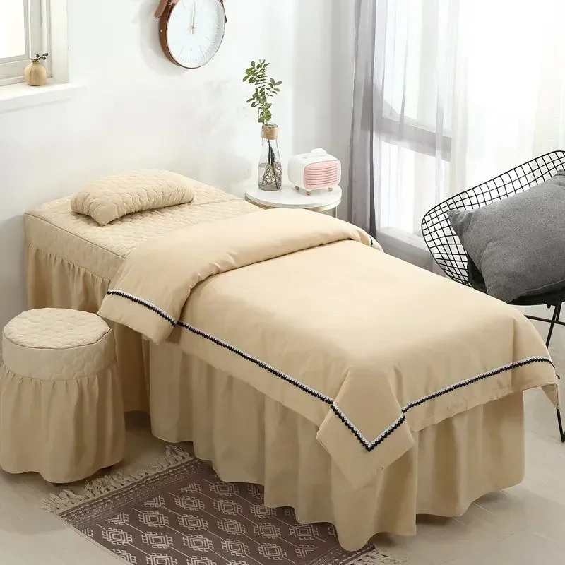5pcs  Bedspreads Mattress Pad Bedsheets Nordic Bedding Adjustable Massage Tables Spa Beauty Salon Cover Quilted Skirts King Size 2