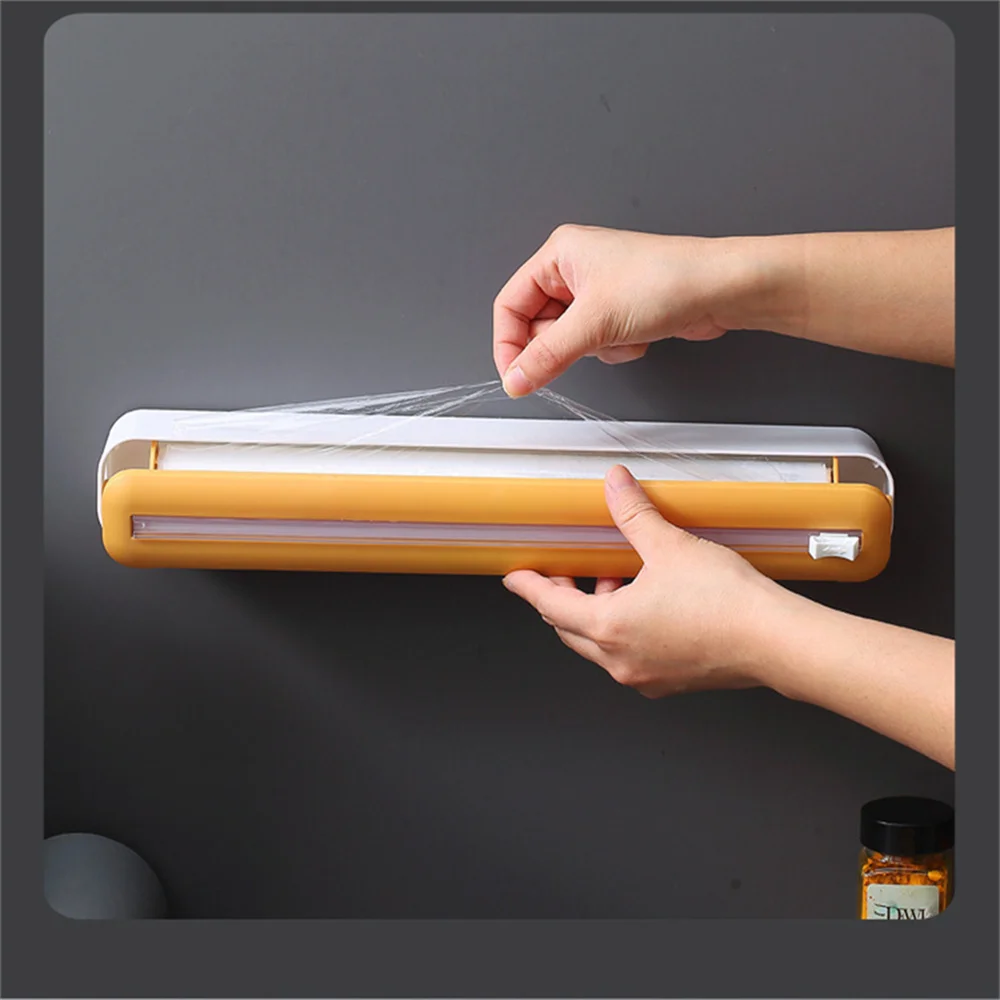 Description Picture 3 of itemPlastic Wrap Cutter Food Film Dispenser Adjustable Storage Cutting Box Creative Kitchen Tools Aluminum Foil Stretch Film Cutter