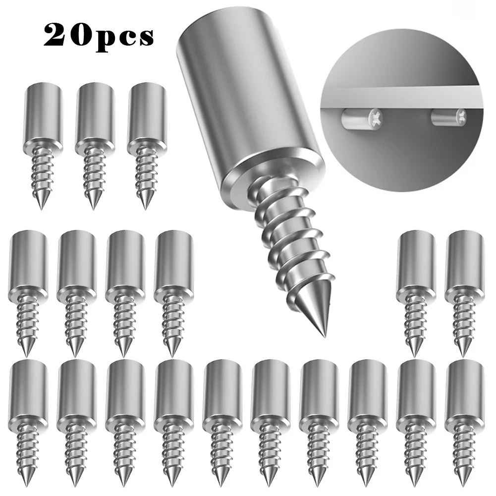20pcs Selftapping Screw With Rubber Sleeve Laminate Support Nails Glass Partition