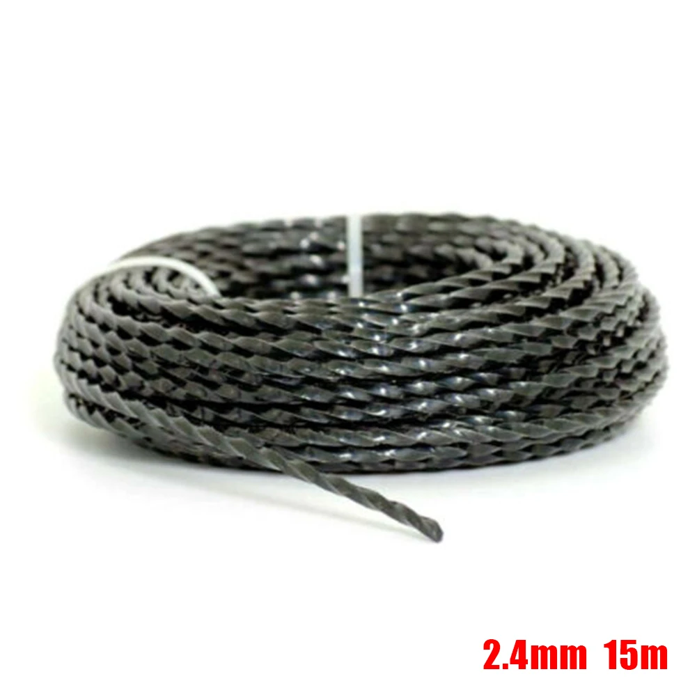 2.4mm 15 Meters Brush Cutter Line Garden Grass Wire Garden Tools Heavy Duty String Trimmer Parts Trimmer Line Spool
