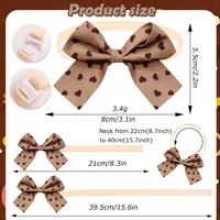 10PCS Heart Print Dog Bow Ties Adjustable Puppy Bowties Small Pet Bows Collars For Dogs and Cats Fashion Dog Grooming Supplies 2