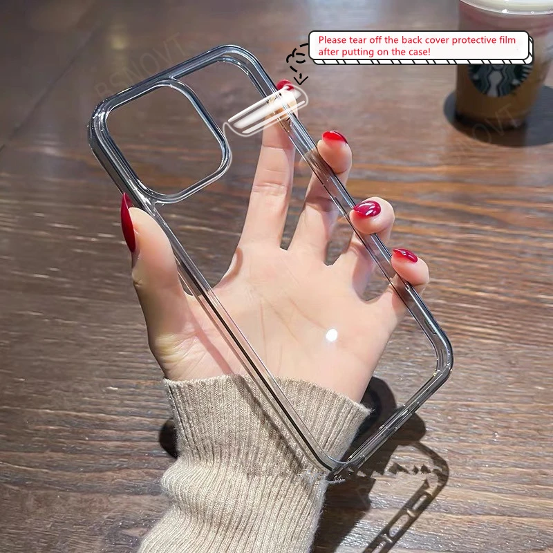 Transparent Shockproof Phone Case Cover - Clear Back Protective s