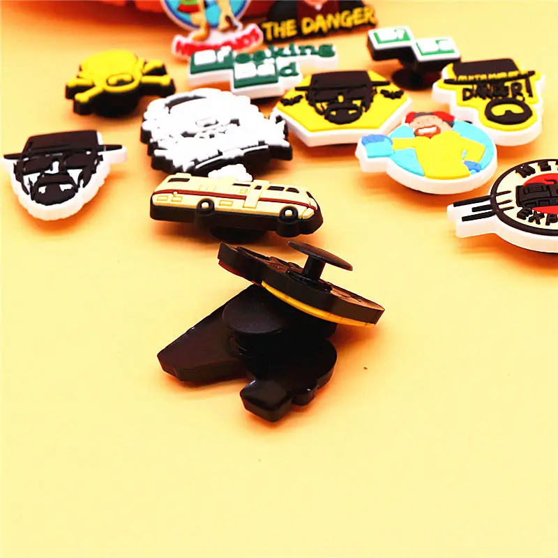 Shoe Charms BreakingBad PVC Shoe Buckle Accessories Heisenberg Shoes 1pcs