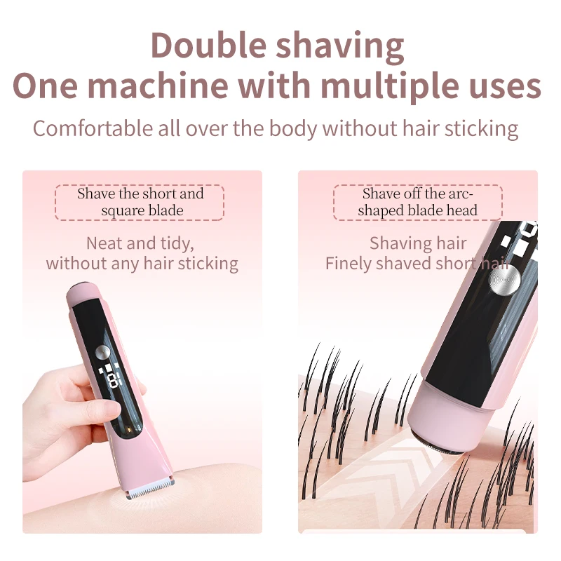 NEW CT14 Electric Shaver for Women Wet & Dry Hair Razors 2 in 1 Double Head Dual Bikini Hair Trimmer Detachable Head Shaver