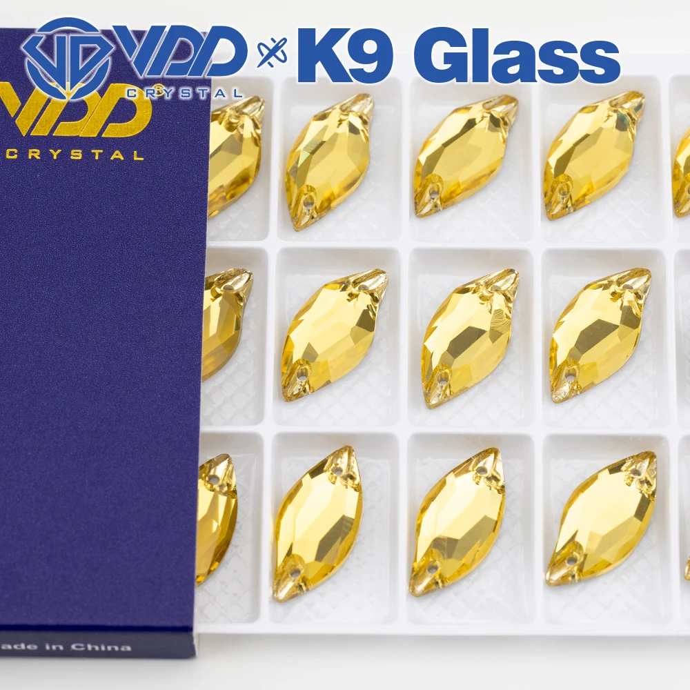 VDD Blatt Mehrere Farben Top Qualität K9 Glas Nähen Auf Strass Kristall FlatBack Nähen Steine Für DIY Kleidung Zubehör – Detail 11