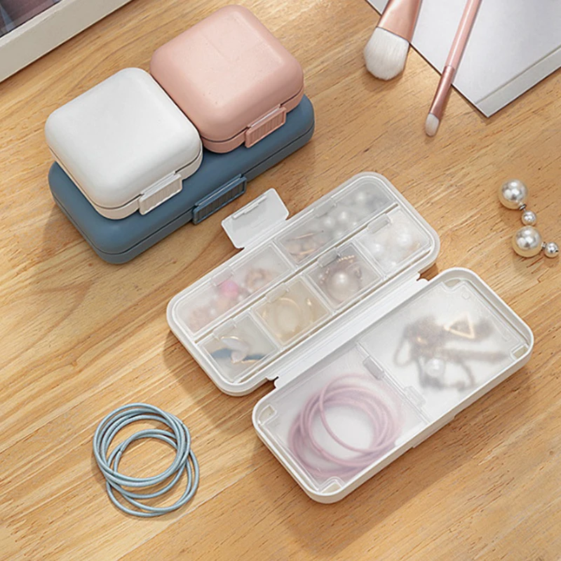 

5/8 Grids Organizer Container For Tablets Travel Pill Box With Seal Ring Sealed Organizer Container Portable Medicines Case