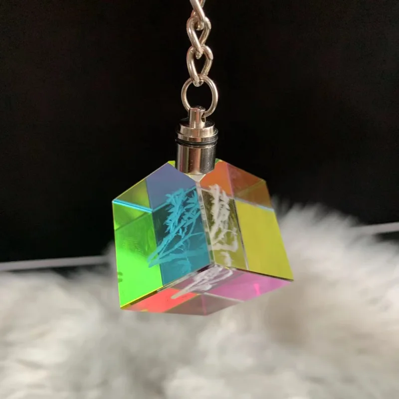 Nuovo Portachiavi Cubo Di Rubik In Cristallo K9 Creativo A Sette Colori, Logo Costellazione, Opzioni Regalo Commemorative Aziendali