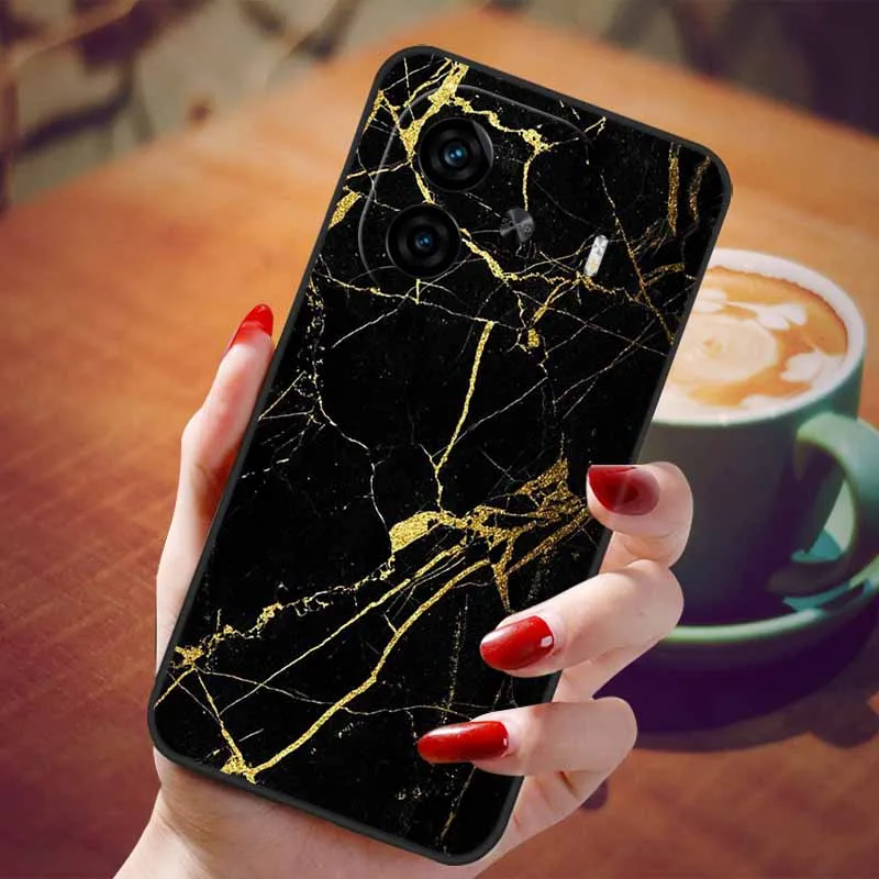 Soft Silicone Fashion Marble Shockproof Case - TPU Bumper Cover, 6.78