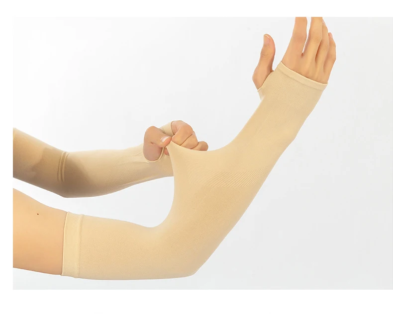 Eis Seide UV Schutz Arm Ärmel Männer Frauen Einfarbig Radfahren Arm Abdeckung UPF50 + Sonne Ärmeln Mode Sommer Stick hand Ärmel – Detail 8