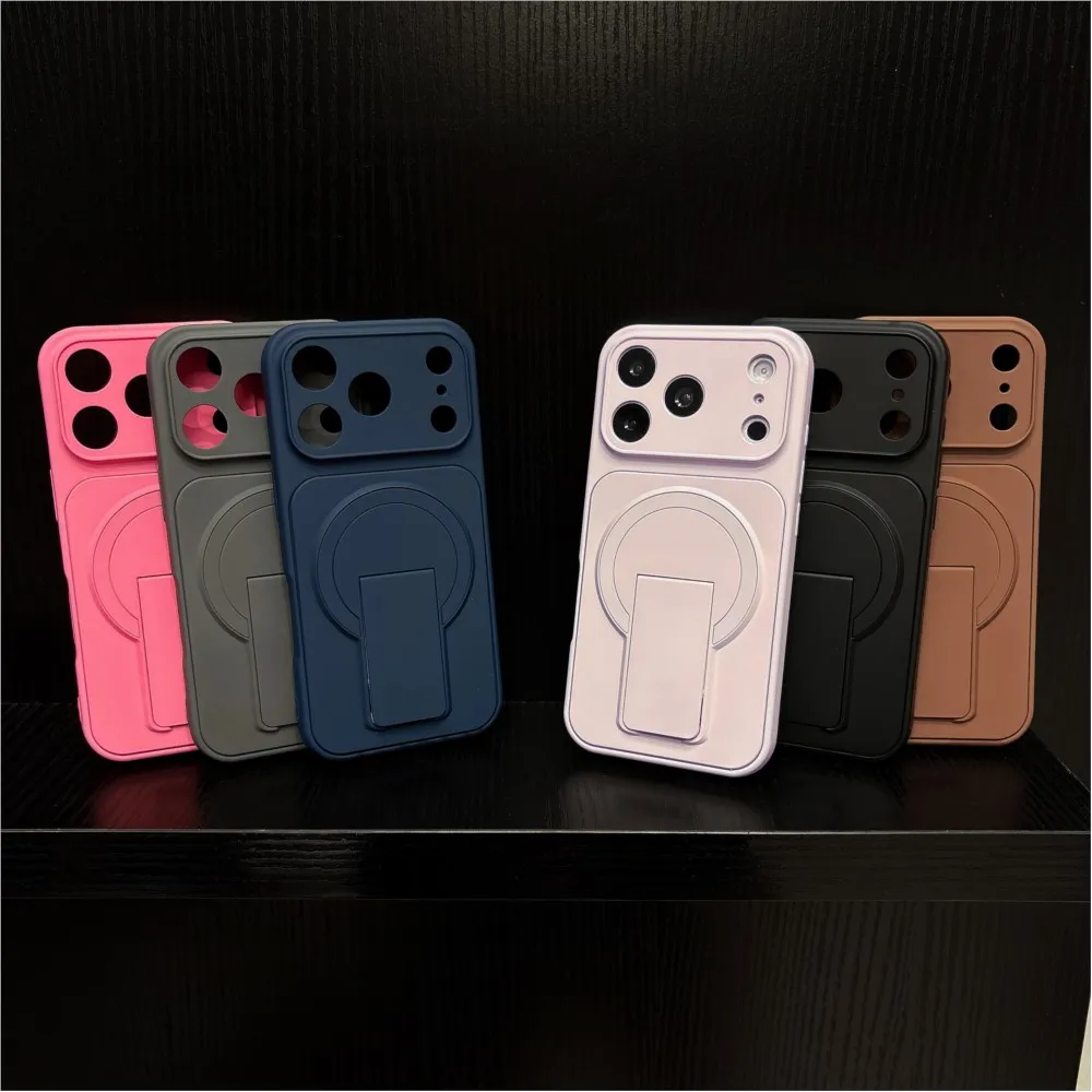 Flip Kickstand Holder Silicone Shockproof Case with Magnetic Charging Compatibility