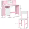 Toddler Desk and Chair Set, Kids Writing Desk Study Table for Children with Whiteboard, Storage Cabinet, Child Furniture 3