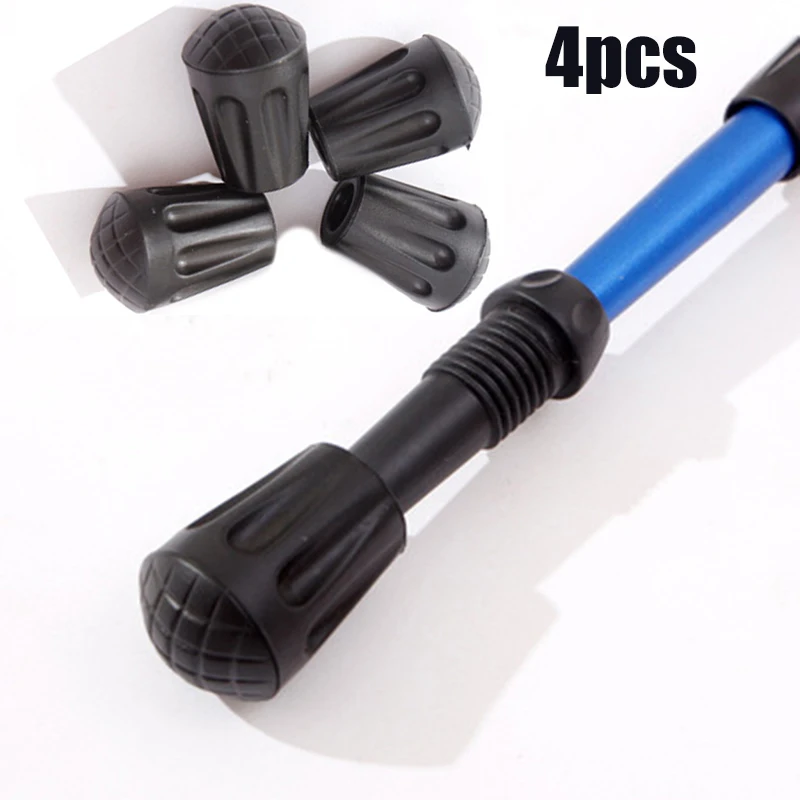 

4Pcs Trekking Pole Safety Tip Cover Staff Accessory Walking Stick Rubber Ferrules Cane Crutch Tip Ends Trekking Pole Tip Cover