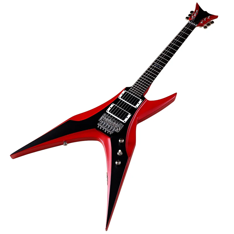 V Shape Electric Guitar Full Basswood Body Matte Finish 39 Inch 6 Strings Active Neck Through Guitar Black Red Green Pink acoustic electric guitar acoustic guitar headless electric guitar classical guitar electric bass guitar