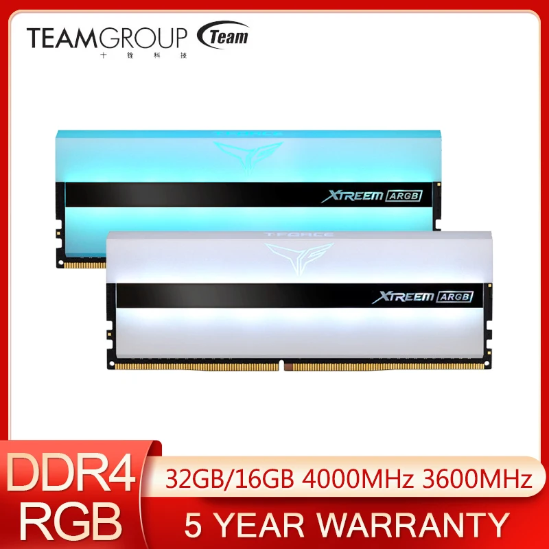 Teamgroup t-力xtreem argb 3600mhz 4000mhz CL18  32ギガバイト16ギガバイトPC4-28800デュアルチャンネルDDR4 dramデスクトップゲーミングマウスメモリram