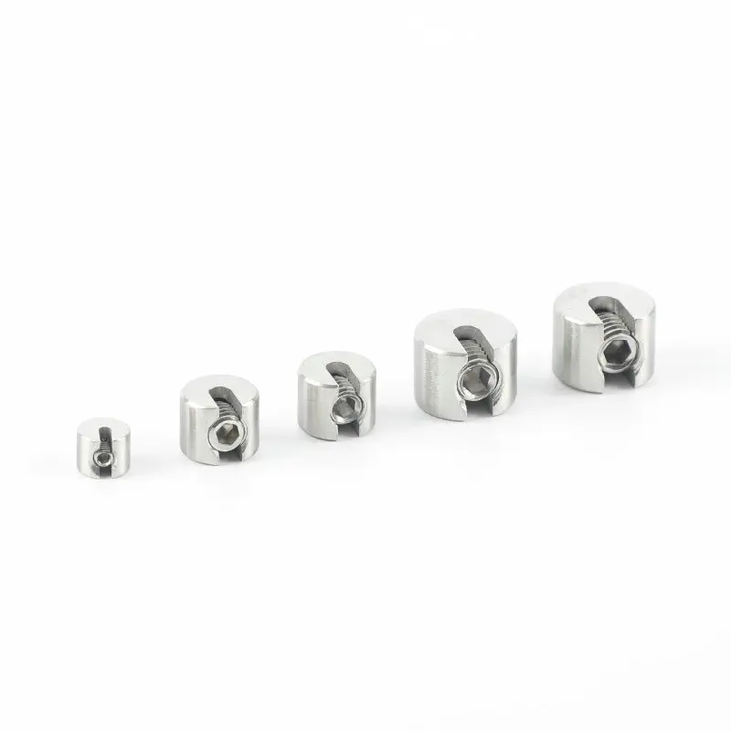 316 Stainless Steel Boat Rope Grip Stop Single Pivot Cable Suspension Round Clamp Clip with Hexagon Grub Screw Bolts