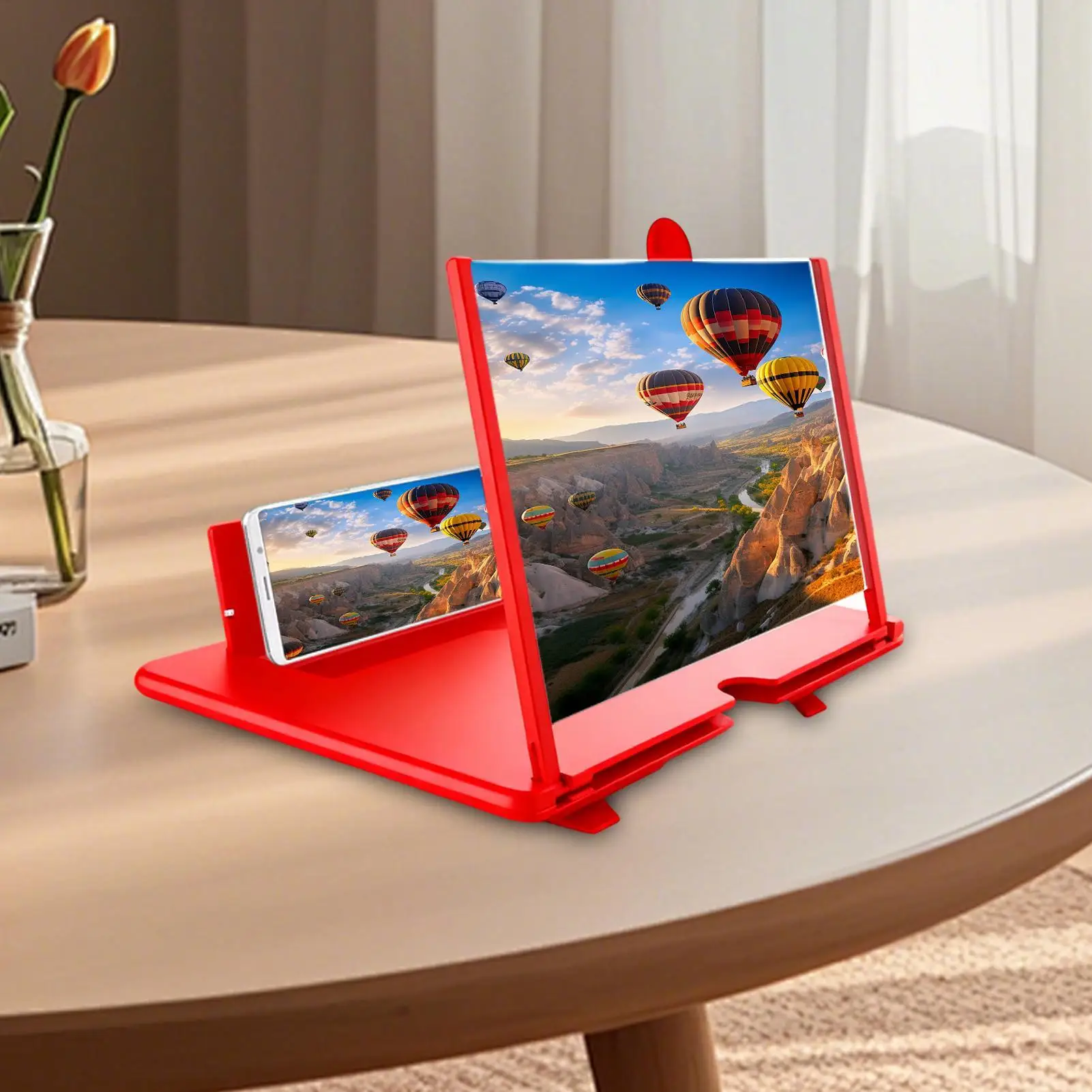 Amplificatore per Schermo di Cellulare, Supporto per Telefono, Lente d'Ingrandimento HD Portatile per Video, Supporto per Telefono - immagine 5