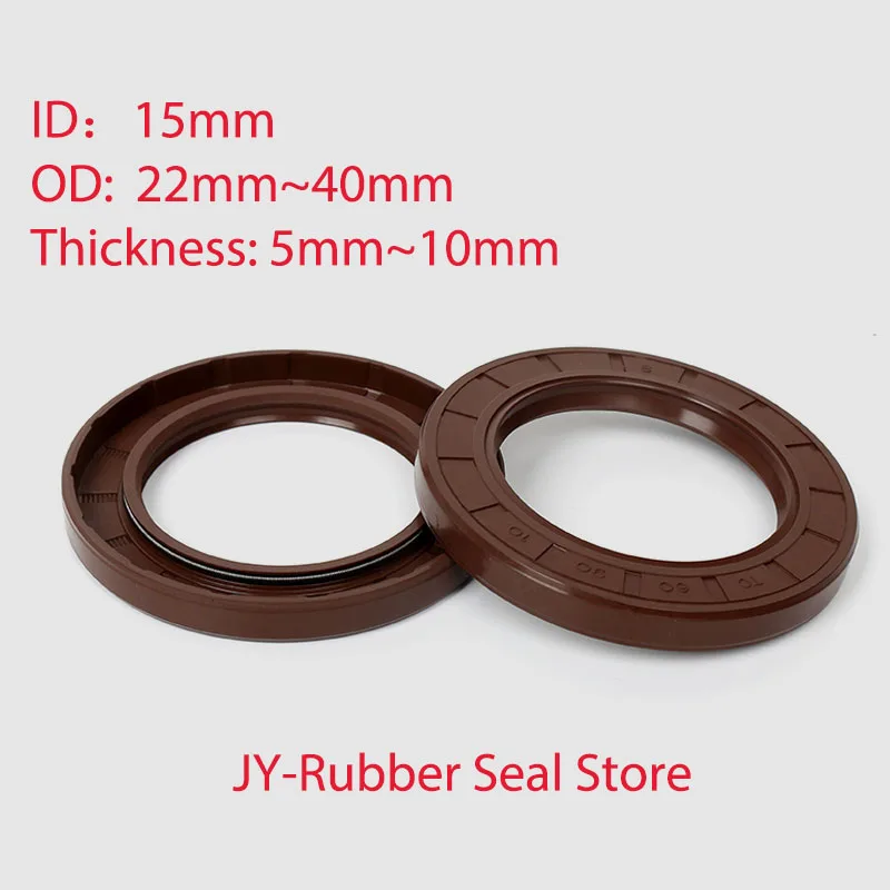 

1Pcs TC/FB/TG4 FKM Framework Oil Seal ID 15mm OD 22 - 40mm Thickness 5 - 10mm Fluoro Rubber Gasket Rings
