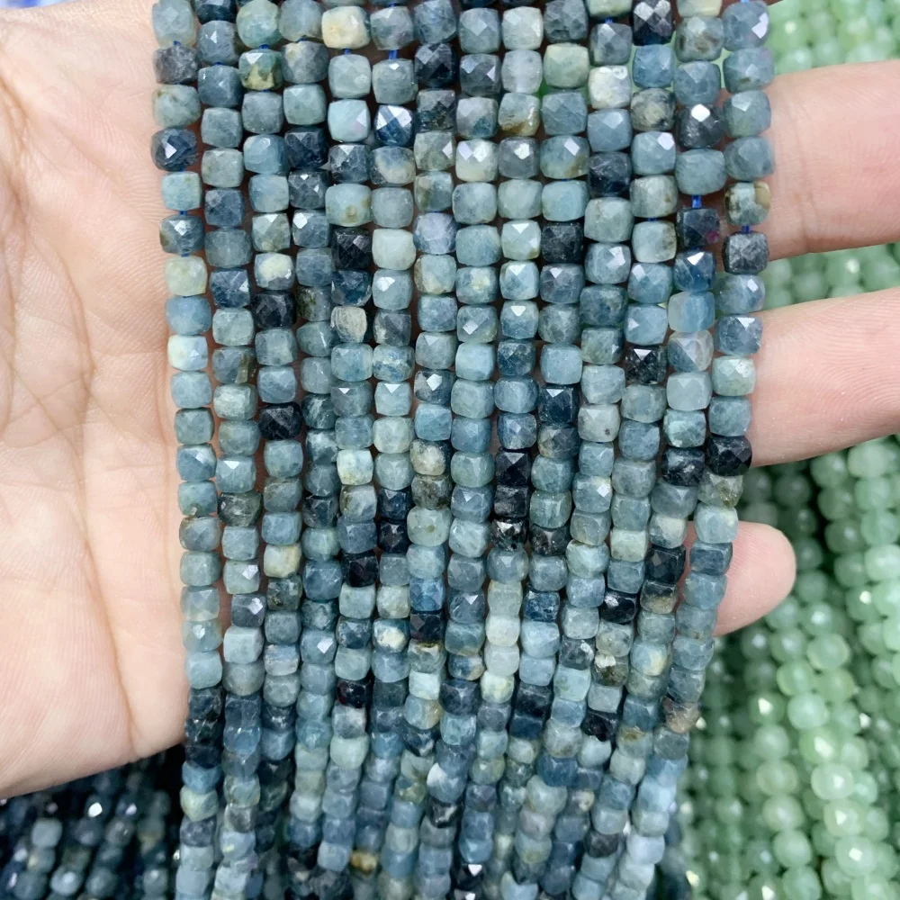 Großhandel mit natürlichen Labradorit-Turmalin-Steinperlen, Sonnenstein, 4 x 4 mm, Würfel, DIY-Ohrringe, Halskette, Armband, Schmuckherstellung – Detail 27