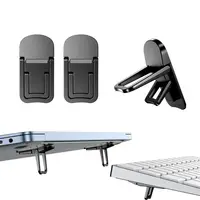 Mini support pliable pour ordinateur portable, 2 pièces, support Invisible en alliage de Zinc pour ordinateur portable, ascenseur de clavier auto-adhésif à Angle réglable pour bureau 1
